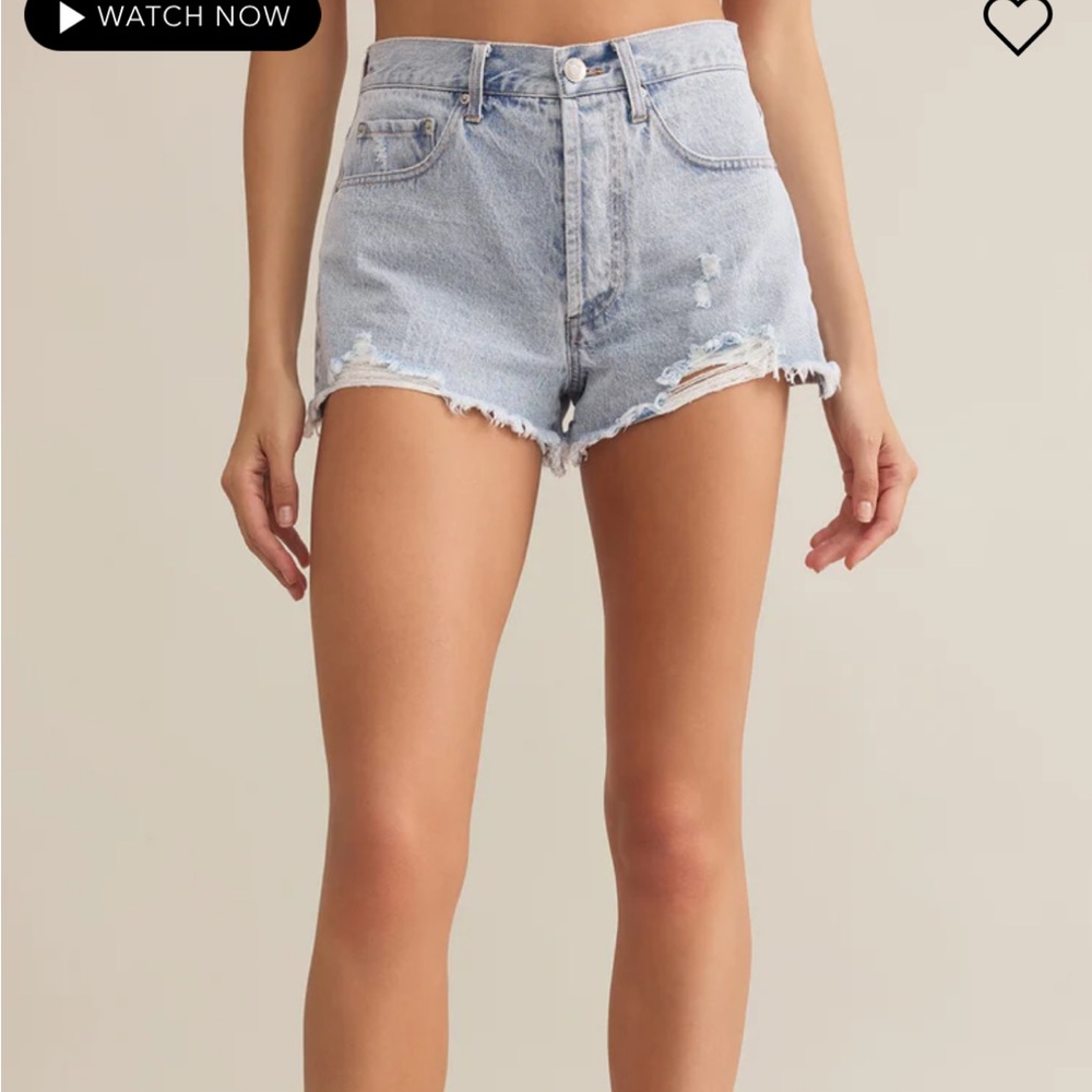 NEW Z SUPPLY classic hi-rise denim short in sun bleached indigo sz 27